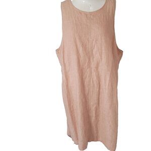 J. Crew XXL linen dress lightweight lining pockets round neck cap sleeve